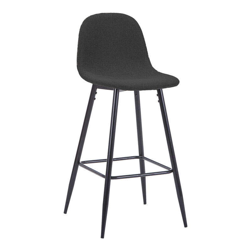 Scaun de bar Bella, Stofă, picioare metalice negre, Diverse culori, 42x49x98 cm - Antracit | SKU: 499-000028 | Scaun de bar Bella, Stofă, picioare metalice negre, 42x49x98 cm, varianta Antracit, produs pentru amenajarea locuinței, disponibil online în România la CasaMob