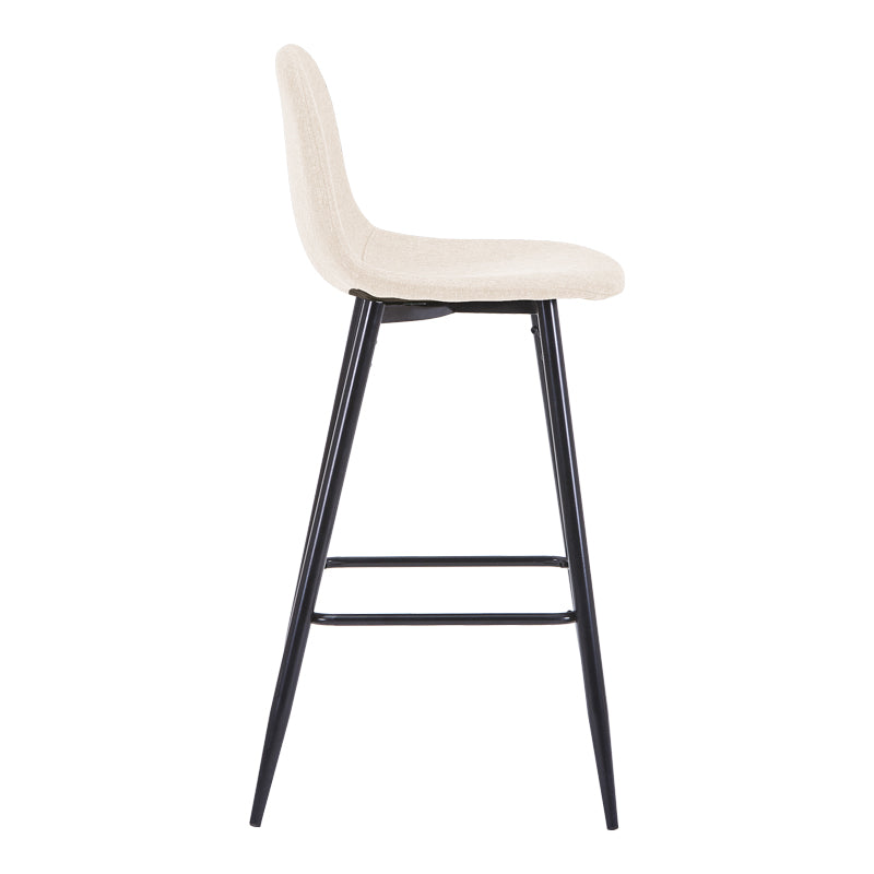 Scaun de bar Bella, Stofă, picioare metalice negre, Diverse culori, 42x49x98 cm - Crem | SKU: 499-000029 | Scaun de bar Bella, Stofă, picioare metalice negre, 42x49x98 cm, varianta Crem, produs pentru amenajarea locuinței, disponibil online în România la CasaMob