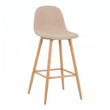 Scaun de bar Bella, stofă, picioare metalice cu finisaj natural, Diverse culori, 42x49x108 cm - Bej-Natural | SKU: 499-000037 | Scaun de bar Bella, stofă, picioare metalice cu finisaj natural, 42x49x108 cm, varianta Bej-Natural, produs pentru amenajarea locuinței, disponibil online în România la CasaMob