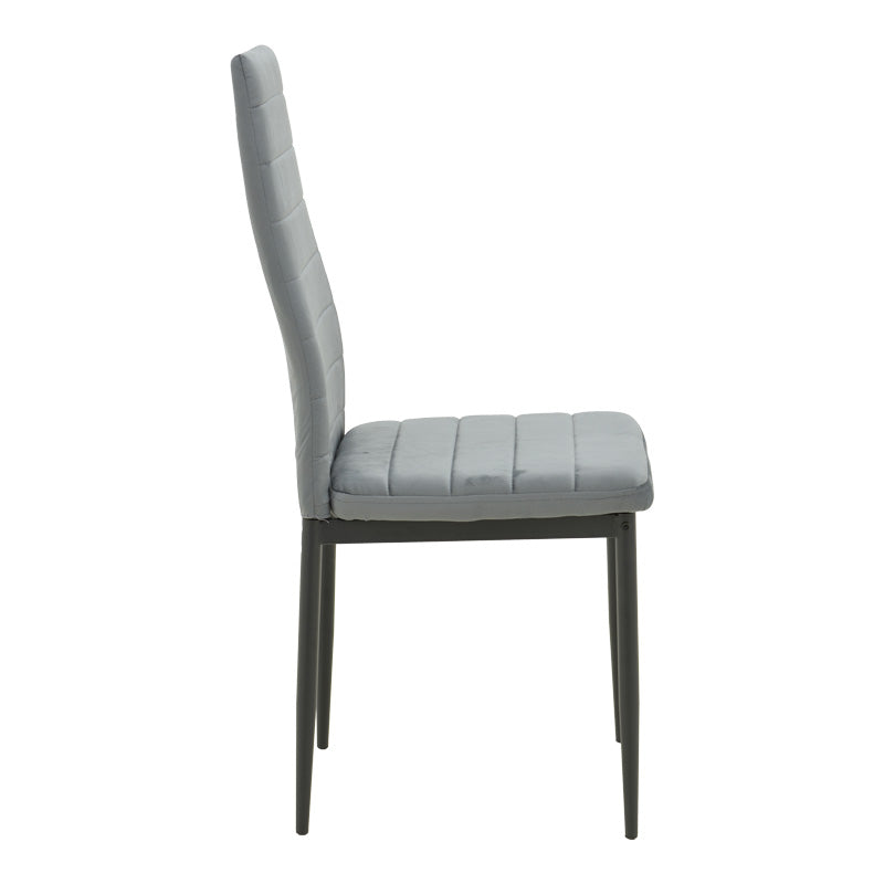 Scaun Parker, Catifea, Gri, 41x48x96 cm