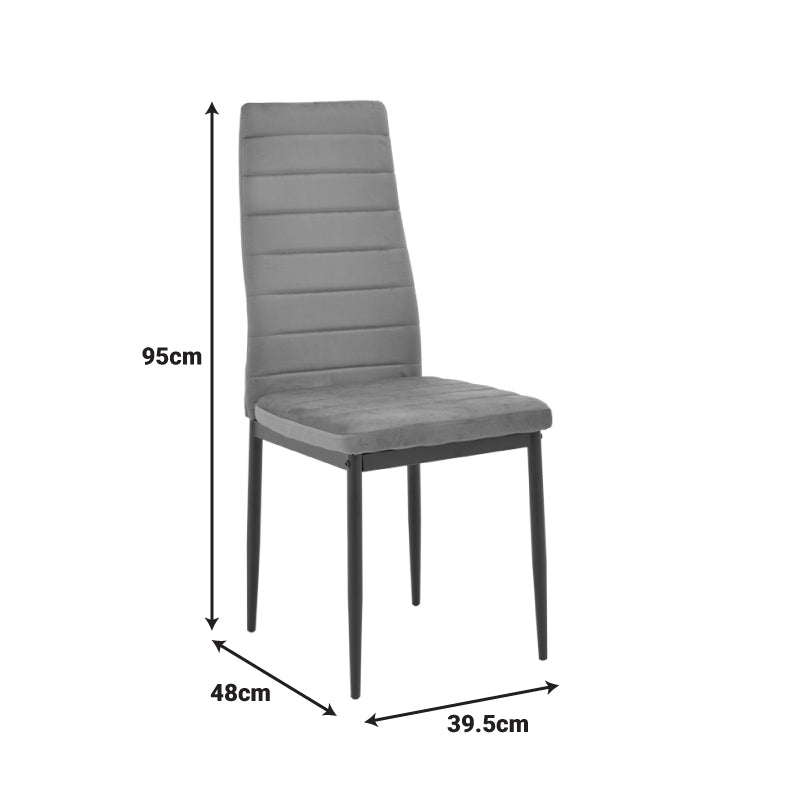 Scaun Parker, Catifea, Gri, 41x48x96 cm