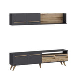 Comodă TV Mono - Ciragan, Anthracite, Nuc - Antracit, 180x30x46 cm