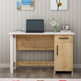 Birou Natural - White, Saview, Alb - Stejar, 120x60x71 cm