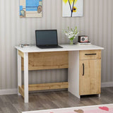 Birou Natural - White, Saview, Alb - Stejar, 120x60x71 cm