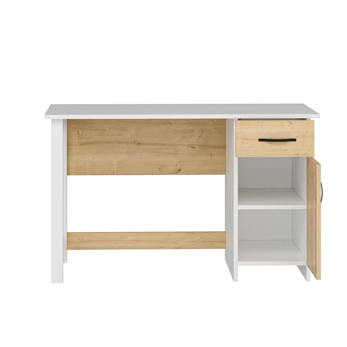 Birou Natural - White, Saview, Alb - Stejar, 120x60x71 cm