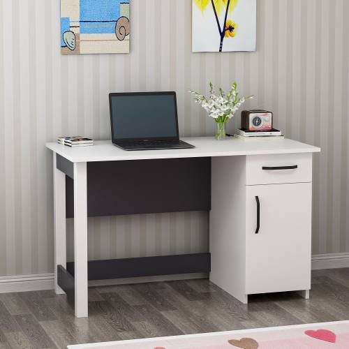 Birou natur, Diverse culori, 120x60x71 cm - Alb - Antracit | SKU: 505CRL1108 | Birou natur, 120x60x71 cm, varianta Alb - Antracit, produs pentru amenajarea locuinței, disponibil online în România la CasaMob