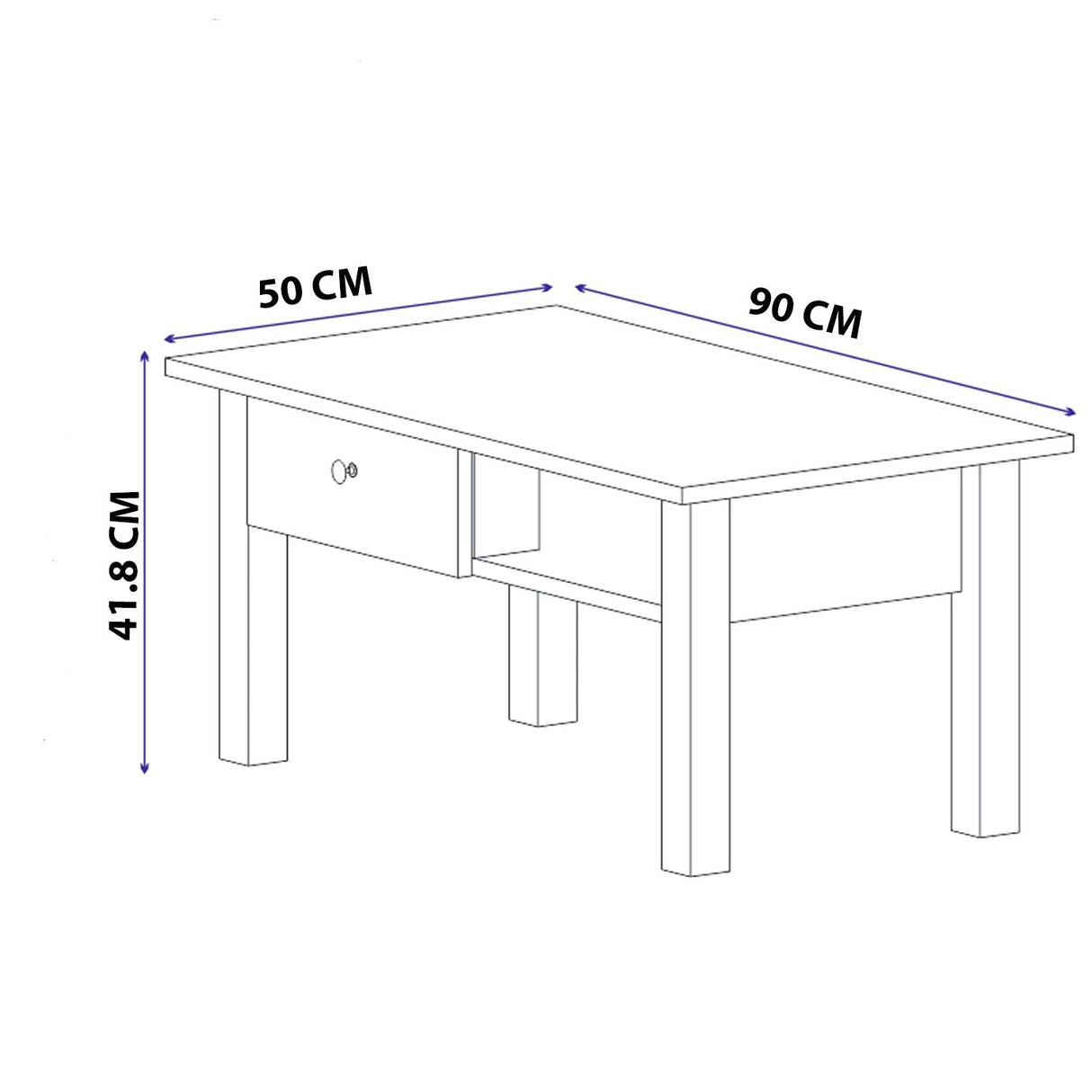 Măsuță de cafea Lisbon, Diverse culori, 90x50x42 cm - Pin atlantic | SKU: 505CRL1403 | Măsuță de cafea Lisbon, 90x50x42 cm, varianta Pin atlantic, produs pentru amenajarea locuinței, disponibil online în România la CasaMob