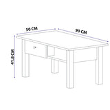 Măsuță de cafea Lisbon, Diverse culori, 90x50x42 cm - Pin atlantic | SKU: 505CRL1403 | Măsuță de cafea Lisbon, 90x50x42 cm, varianta Pin atlantic, produs pentru amenajarea locuinței, disponibil online în România la CasaMob