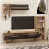 Comodă TV Mega - Ciragan, Royal Marble, Nuc - Negru, 209x27.7x123.6 cm, SKU 505CRL1701, imagine 2