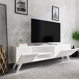 Comodă TV Irma, Diverse culori, 150x30x42 cm - Alb | SKU: 505CRL1710 | Comodă TV Irma, 150x30x42 cm, varianta Alb, produs pentru amenajarea locuinței, disponibil online în România la CasaMob