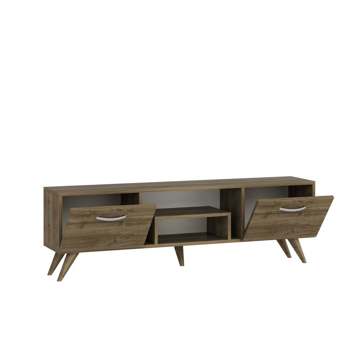 Comodă TV Irma, Diverse culori, 150x30x42 cm - Nuc | SKU: 505CRL1711 | Comodă TV Irma, 150x30x42 cm, varianta Nuc, produs pentru amenajarea locuinței, disponibil online în România la CasaMob