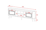 Comodă TV Rudy v2, Diverse culori, 180x35x55 cm - Alb - Auriu | SKU: 505CRL1721 | Comodă TV Rudy v2, 180x35x55 cm, varianta Alb - Auriu, produs pentru amenajarea locuinței, disponibil online în România la CasaMob