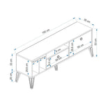 Comodă TV Aris, Diverse culori, 150x35x53 cm - Pin atlantic - Negru | SKU: 505CRL1729 | Comodă TV Aris, 150x35x53 cm, varianta Pin atlantic - Negru, produs pentru amenajarea locuinței, disponibil online în România la CasaMob