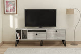 Comodă TV Aris - Crystal, Gri - Alb, 150x35x53 cm