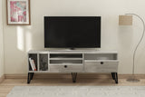Comodă TV Aris - Crystal, Gri - Alb, 150x35x53 cm