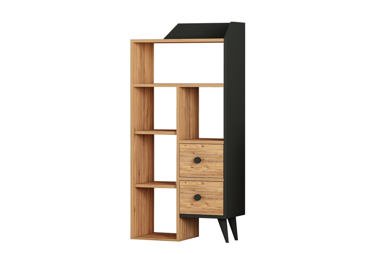 Bibliotecă Star, Diverse culori, 62x30x130 cm - Pin atlantic - Negru | SKU: 505CRL1801 | Bibliotecă Star, 62x30x130 cm, varianta Pin atlantic - Negru, produs pentru amenajarea locuinței, disponibil online în România la CasaMob