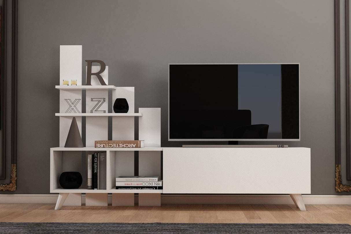 Comodă TV Vale, Diverse culori, 160x33x115 cm - Alb | SKU: 505CRL1909 | Comodă TV Vale, 160x33x115 cm, varianta Alb, produs pentru amenajarea locuinței, disponibil online în România la CasaMob