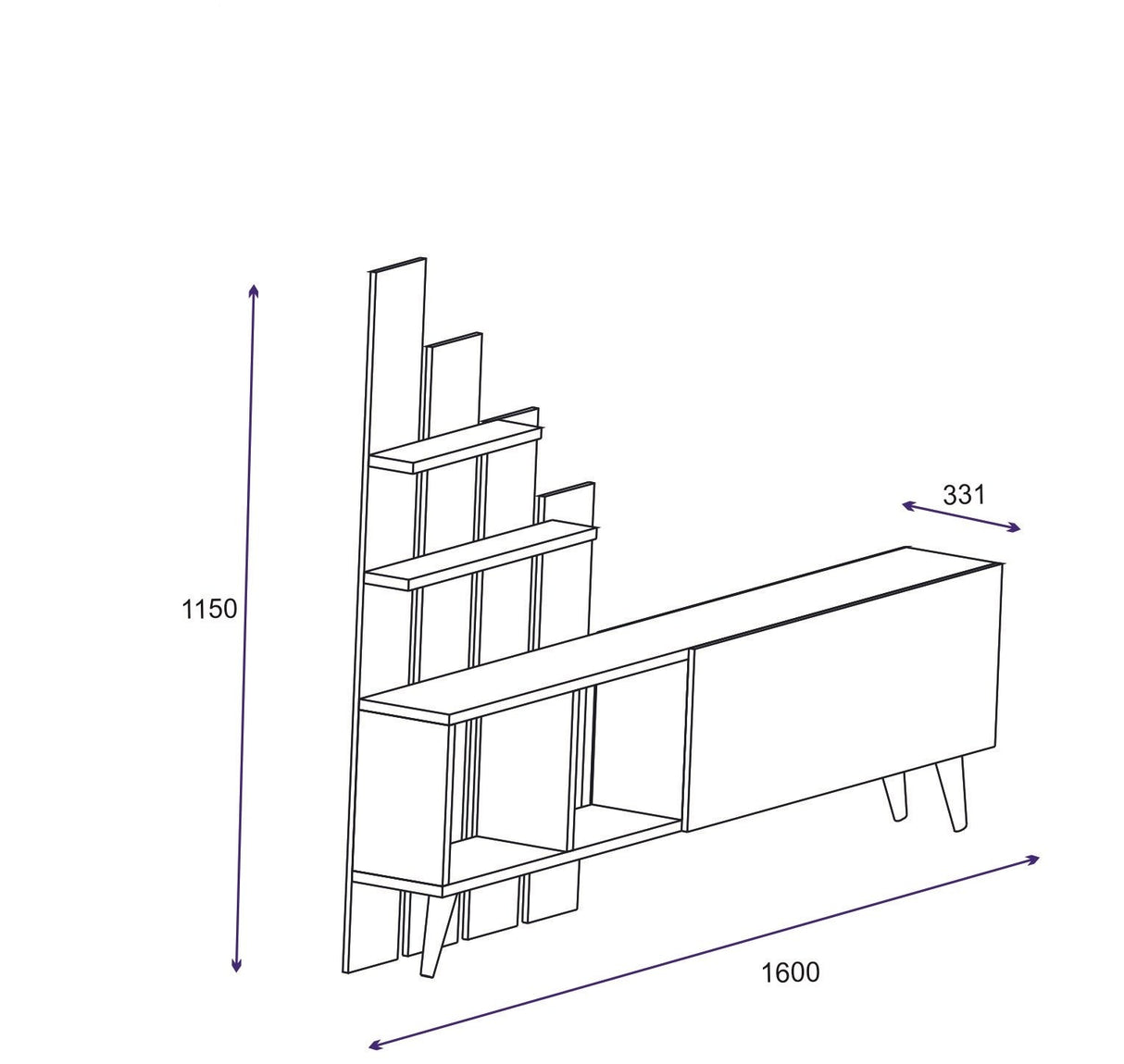 Comodă TV Vale, Diverse culori, 160x33x115 cm - Alb | SKU: 505CRL1909 | Comodă TV Vale, 160x33x115 cm, varianta Alb, produs pentru amenajarea locuinței, disponibil online în România la CasaMob