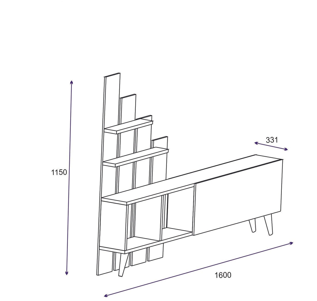 Comodă TV Vale, Diverse culori, 160x33x115 cm - Pin atlantic | SKU: 505CRL1911 | Comodă TV Vale, 160x33x115 cm, varianta Pin atlantic, produs pentru amenajarea locuinței, disponibil online în România la CasaMob