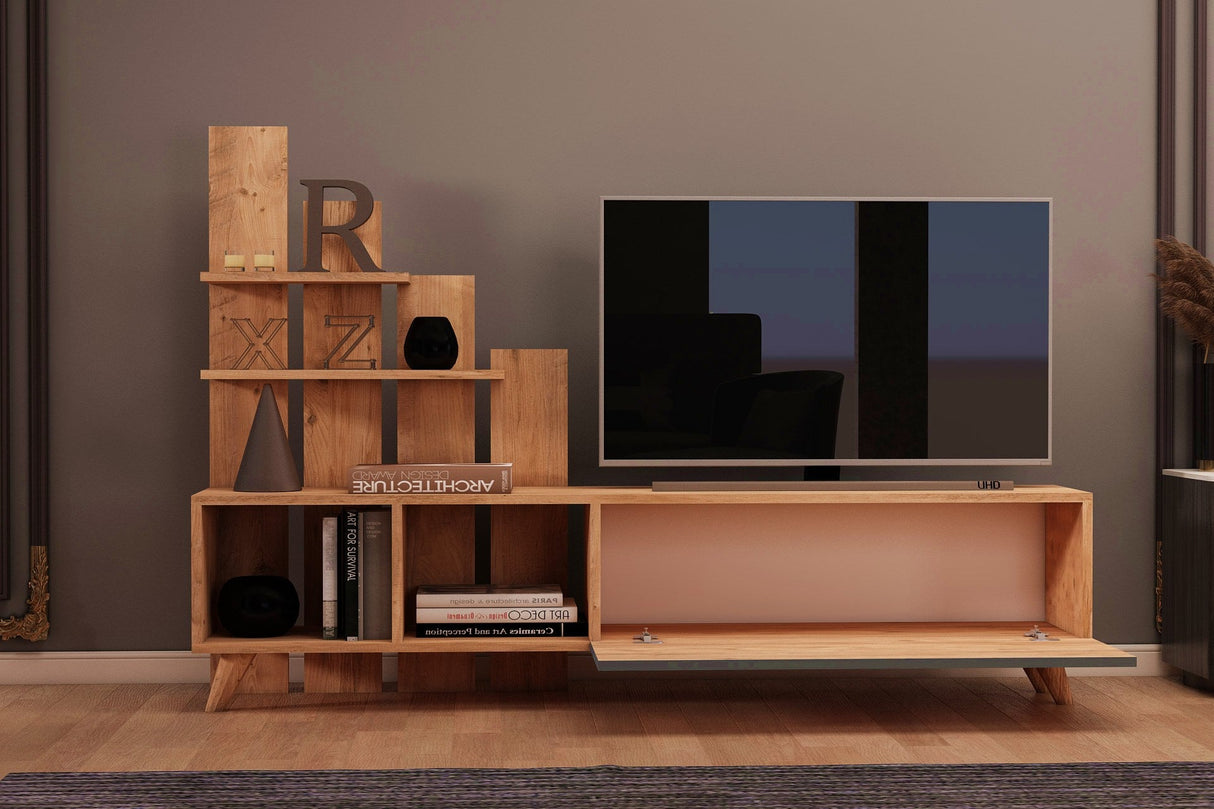 Comodă TV Vale, Diverse culori, 160x33x115 cm - Pin atlantic | SKU: 505CRL1911 | Comodă TV Vale, 160x33x115 cm, varianta Pin atlantic, produs pentru amenajarea locuinței, disponibil online în România la CasaMob