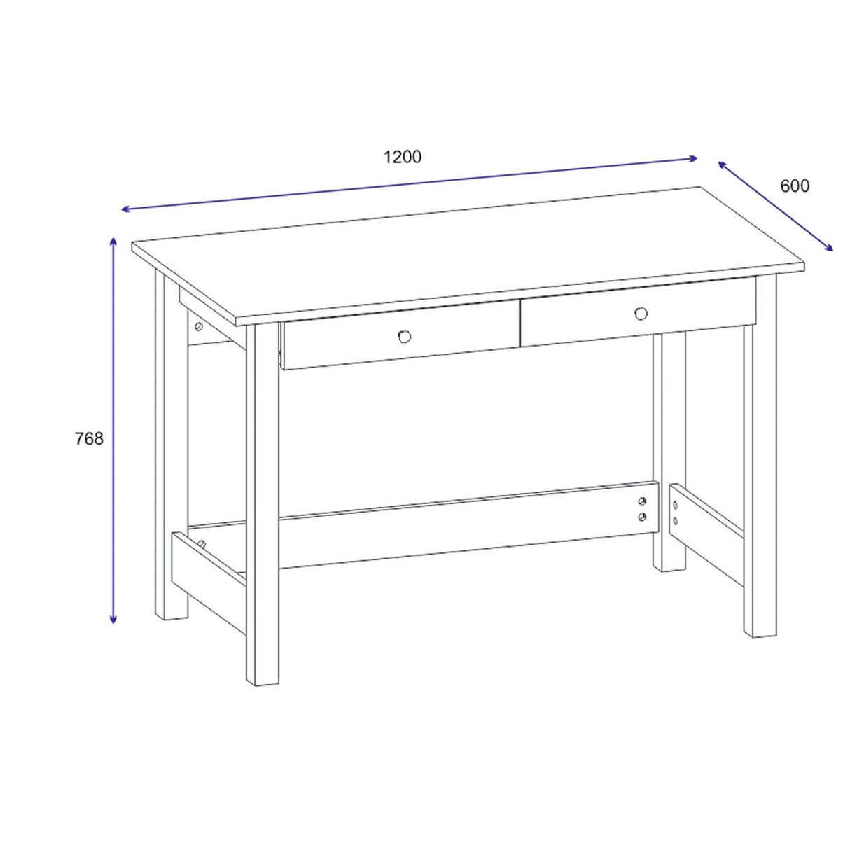 Birou Paris, Diverse culori, Diverse dimensiuni - Antracit - 120x60x76 cm | SKU: 505CRL1916 | Birou Paris, varianta Antracit - 120x60x76 cm, produs pentru amenajarea locuinței, disponibil online în România la CasaMob