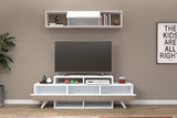Comodă TV Alwin Unit, Diverse culori, 150x32x49 cm - Alb | SKU: 505CRL1920 | Comodă TV Alwin Unit, 150x32x49 cm, varianta Alb, produs pentru amenajarea locuinței, disponibil online în România la CasaMob