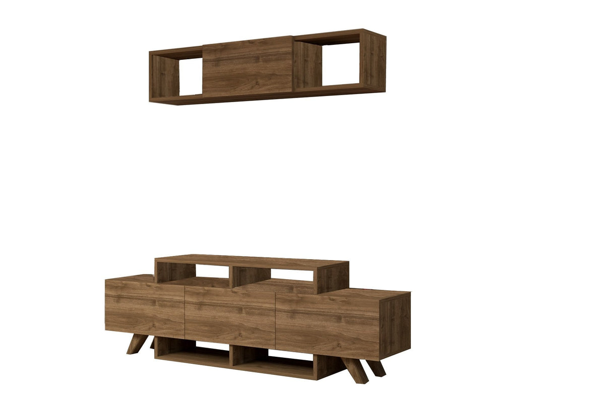 Comodă TV Alwin Unit, Diverse culori, 150x32x49 cm - Nuc | SKU: 505CRL1921 | Comodă TV Alwin Unit, 150x32x49 cm, varianta Nuc, produs pentru amenajarea locuinței, disponibil online în România la CasaMob