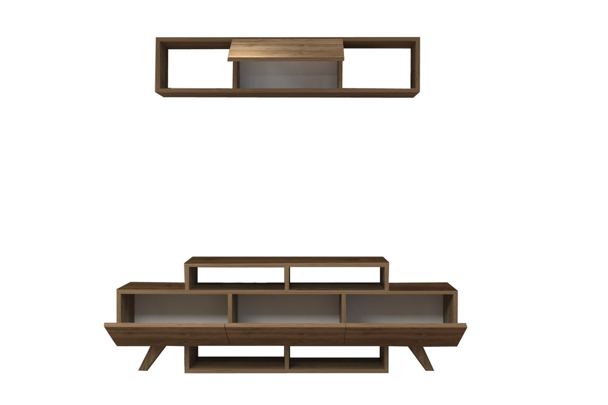 Comodă TV Alwin Unit, Diverse culori, 150x32x49 cm - Nuc | SKU: 505CRL1921 | Comodă TV Alwin Unit, 150x32x49 cm, varianta Nuc, produs pentru amenajarea locuinței, disponibil online în România la CasaMob