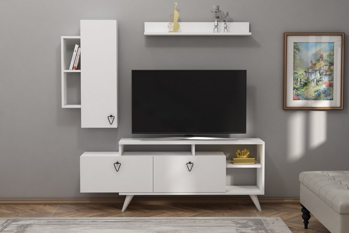 Comodă TV Clara, Diverse culori, 175x35x59 cm - Alb | SKU: 505CRL1922 | Comodă TV Clara, 175x35x59 cm, varianta Alb, produs pentru amenajarea locuinței, disponibil online în România la CasaMob