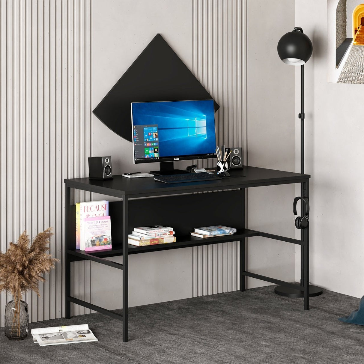 Birou Greta Matte 7041, Negru, 120x60x74 cm