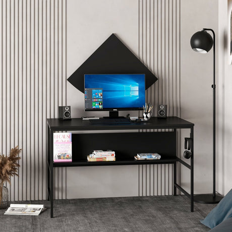 Birou Greta Matte 7041, Negru, 120x60x74 cm