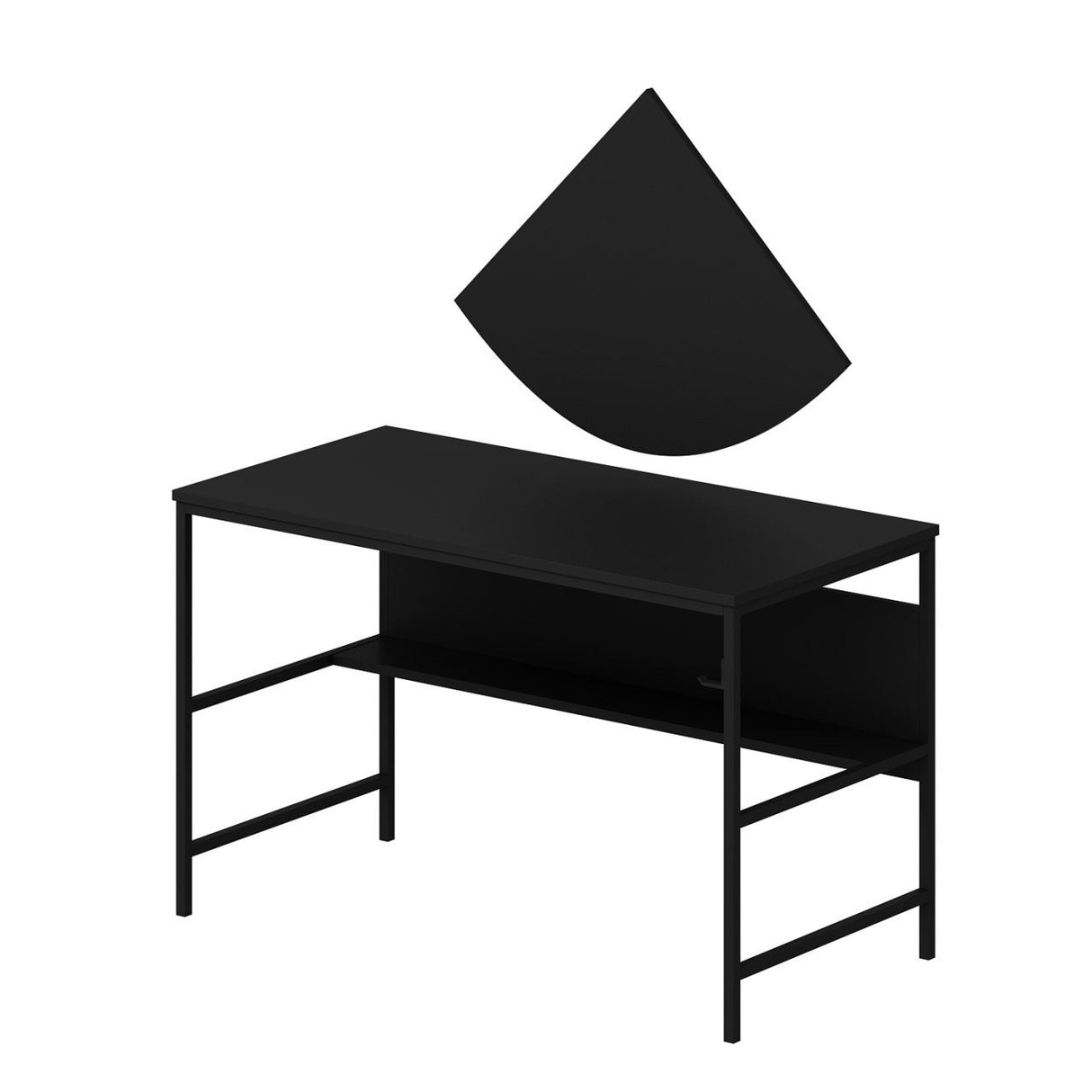 Birou Greta Matte 7041, Negru, 120x60x74 cm