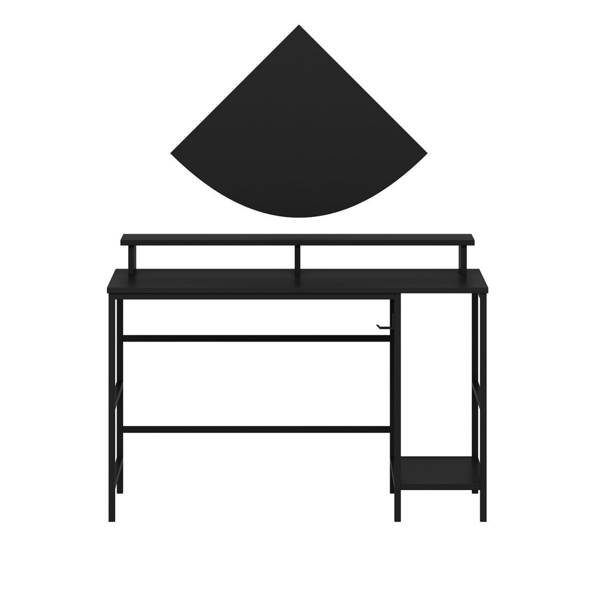 Birou Greta - Dore, White, Negru, 120x60x74 cm