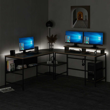 Birou Greta RGB, Dore - Negru, 180x60x74 cm
