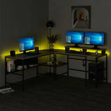 Birou Greta RGB, Dore - Negru, 180x60x74 cm