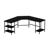 Birou Power L - 8537, Negru, 180x60x76 cm