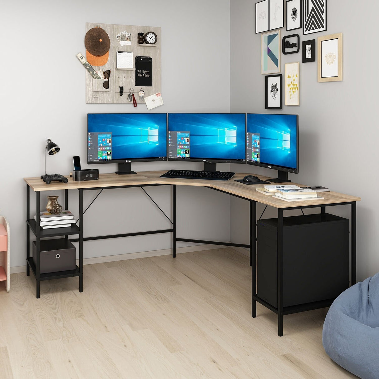 Birou Power L - 8538, Dore, 180x60x76 cm