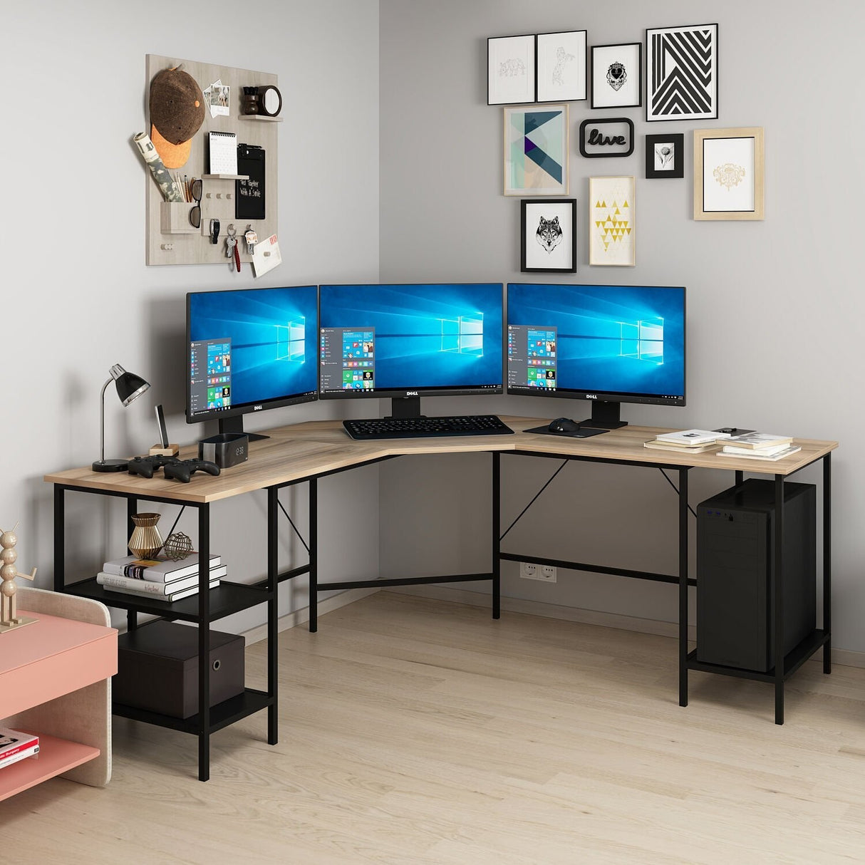 Birou Power L - 8538, Dore, 180x60x76 cm