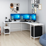 Birou Power L, Alb, 180x60x76 cm