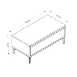 Măsuță de cafea Elevate, Alb, 90x45x40 cm