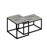 Măsuță de cafea Leka, Freesia marble, 72x45x37 cm