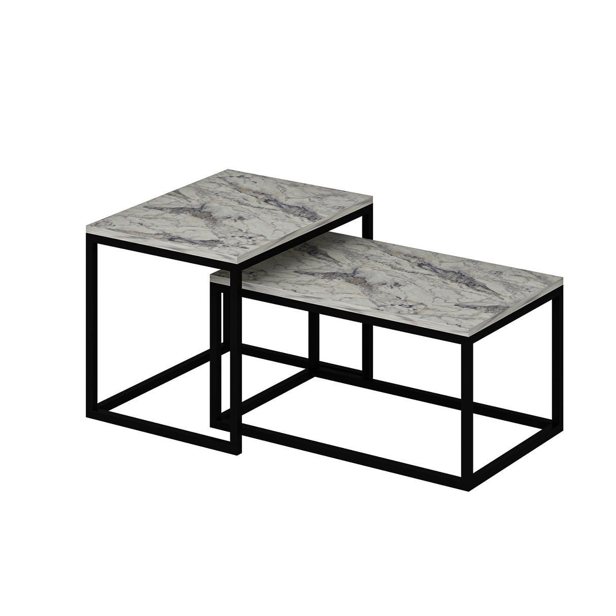 Măsuță de cafea Leka, Freesia marble, 72x45x37 cm