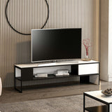 Comodă TV Concord, Alb - Negru, 150x35x42 cm