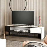 Comodă TV Concord, Alb - Negru, 150x35x42 cm