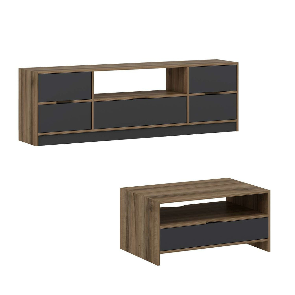 Set mobilă pentru sufragerie Elina - 8604, Antracit - Dore, 180x35x57 cm