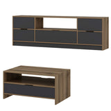 Set mobilă pentru sufragerie Elina - 8604, Antracit - Dore, 180x35x57 cm