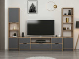 Comodă TV Elina - 8606, Antracit - Dore, 180x35x57 cm