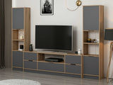 Comodă TV Elina - 8608, Antracit - Dore, 180x35x57 cm