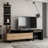 Comodă TV Vera - 8858, Negru - Dore, 180x40x50 cm