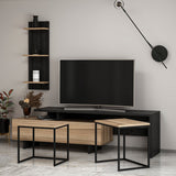 Comodă TV Vera - 8858, Negru - Dore, 180x40x50 cm